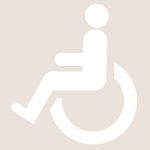 Handicapsymbol i hvid termoplast